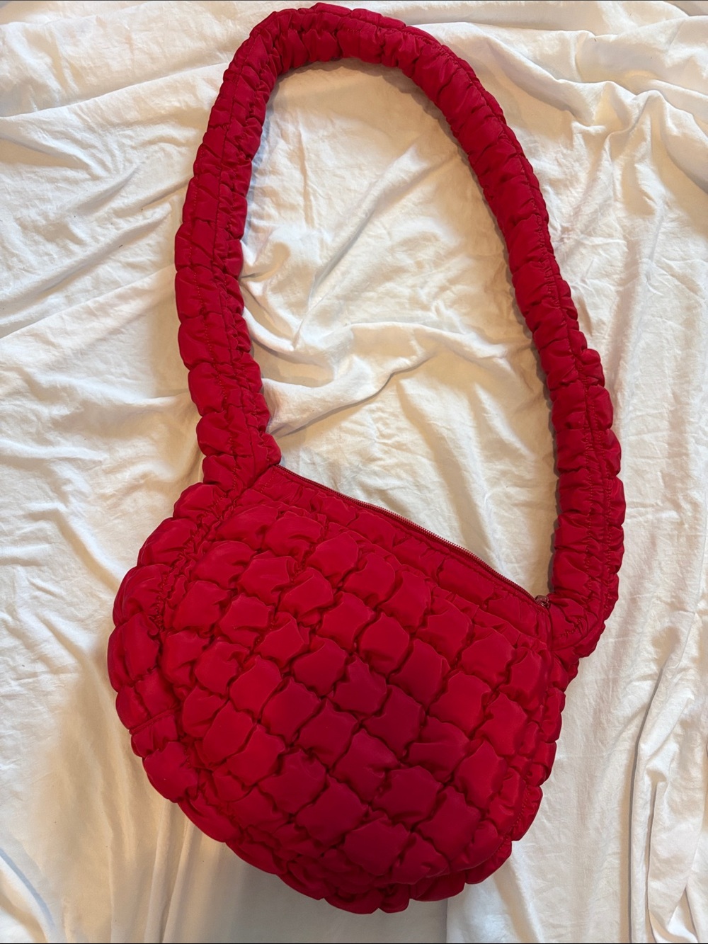 wild fable Red Quilted Ruched Strap Shoulder Bag